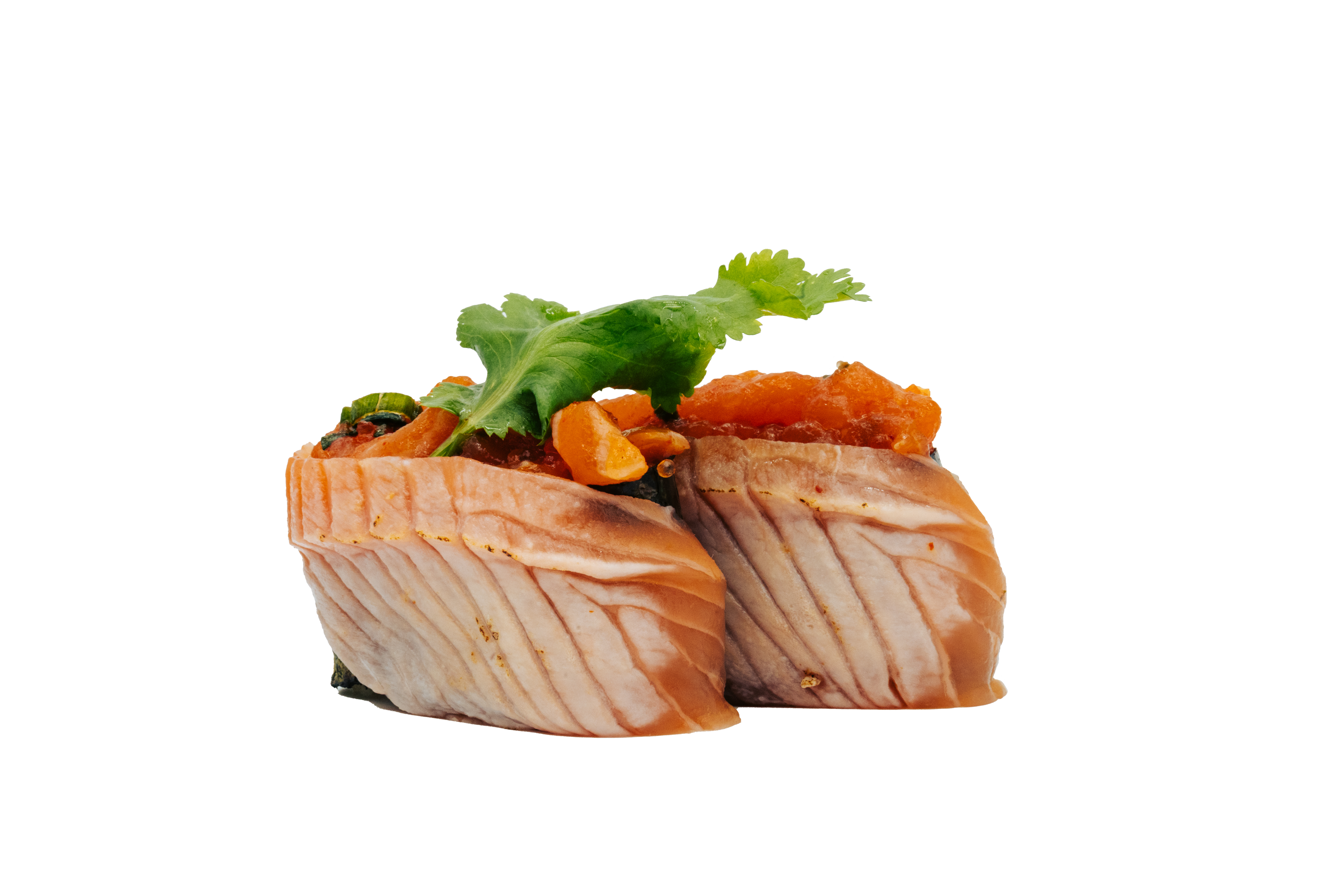 <span style="font-weight: 700;">NIGIRI - Spicy sake&nbsp;(2 Stück)</span><br>